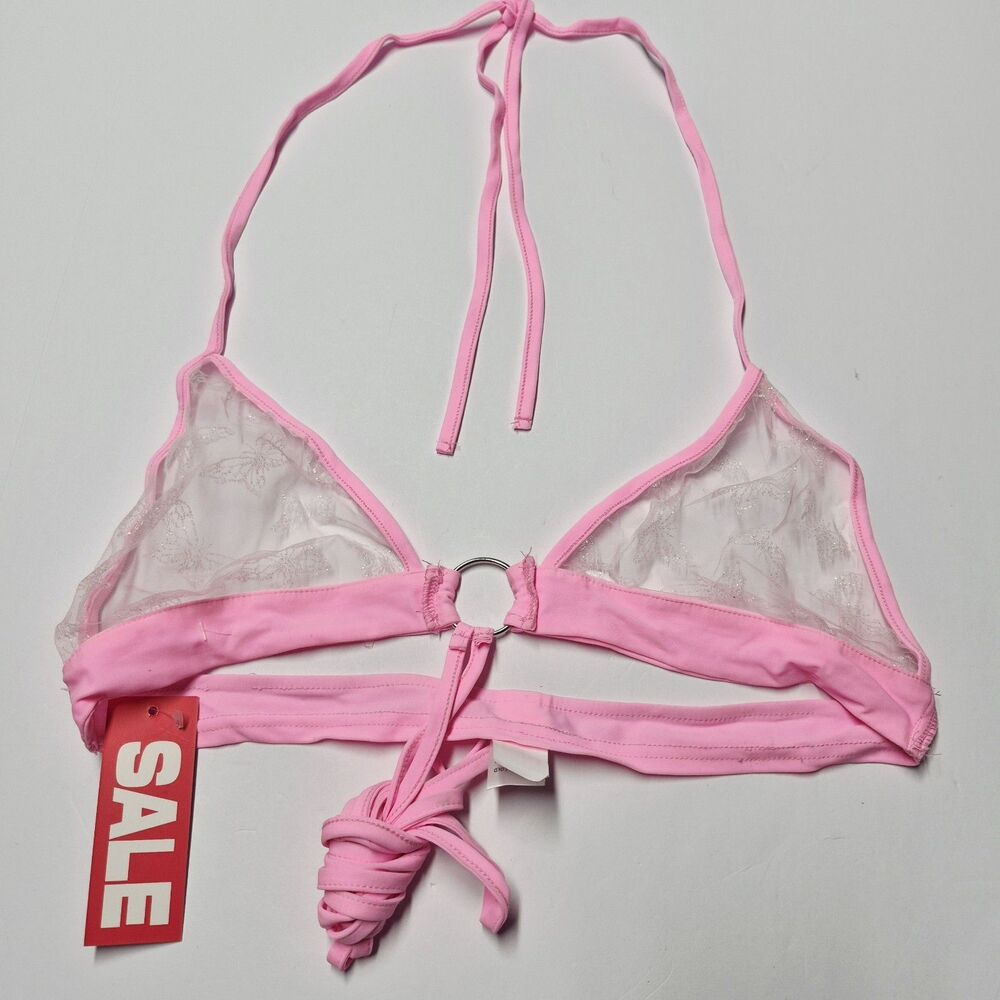 NWT Rave Wonderland Pink Butterfly Mesh Wrap Top Halter Festival 2XL DSK2855